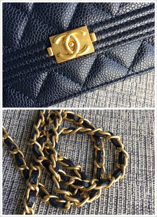 Boy Chanel WOC Flap Bag Original Calfskin Leather CHA6040 Blue