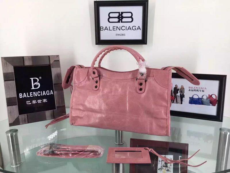 Balenciaga Cowhide Handbag 084697 Light pink