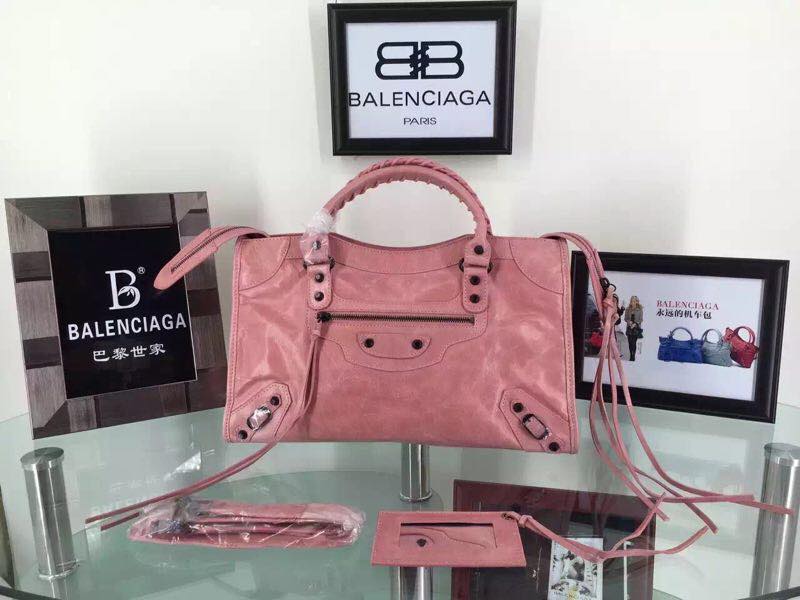 Balenciaga Cowhide Handbag 084697 Light pink