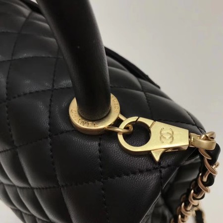 Chanel Classic Top Handle Bag Black Original Leather A92991 Gold