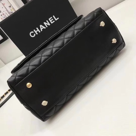 Chanel Classic Top Handle Bag Black Original Leather A92991 Gold