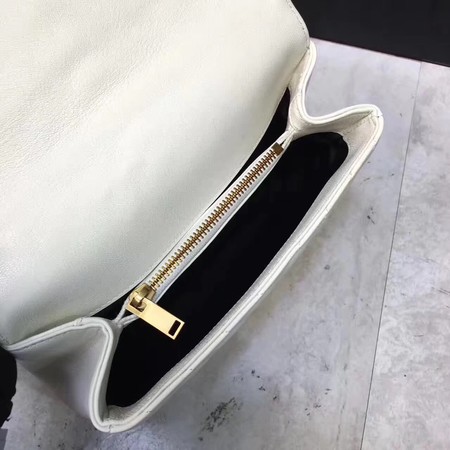 YSL Classic Monogramme White Leather Flap Bag Y392737 Gold