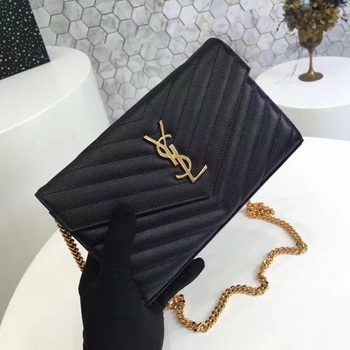 YSL WOC Classic Monogramme Flap Bag Cannage Pattern Y1003 Black