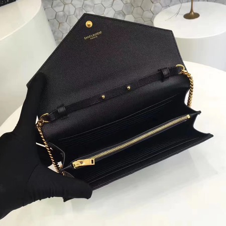 YSL WOC Classic Monogramme Flap Bag Cannage Pattern Y1003 Black