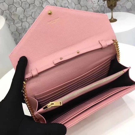 YSL WOC Classic Monogramme Flap Bag Cannage Pattern Y1003 Pink