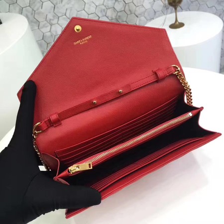 YSL WOC Classic Monogramme Flap Bag Cannage Pattern Y1003 Red