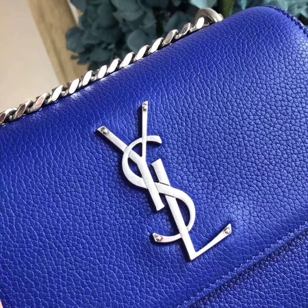 Yves Saint Laurent Leather Cross-body Shoulder Bag Y8004 Blue