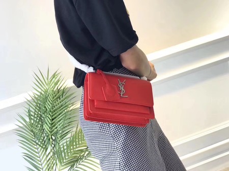 Yves Saint Laurent Leather Cross-body Shoulder Bag Y8004 Red