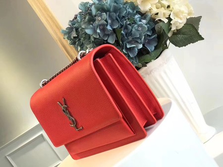 Yves Saint Laurent Leather Cross-body Shoulder Bag Y8004 Red