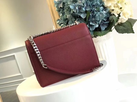 Yves Saint Laurent Leather Cross-body Shoulder Bag Y8004 Wine