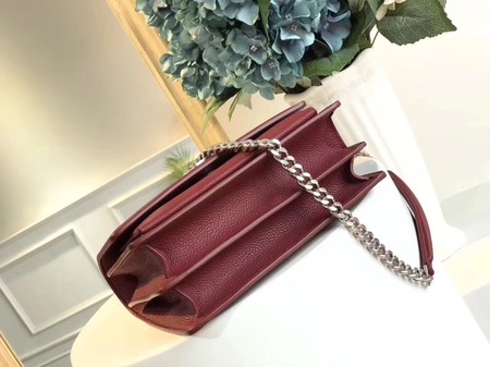 Yves Saint Laurent Leather Cross-body Shoulder Bag Y8004 Wine