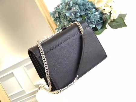 Yves Saint Laurent Leather Cross-body Shoulder Bag Y8005 Black