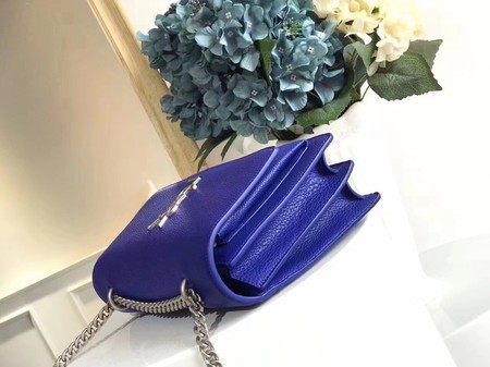 Yves Saint Laurent Leather Cross-body Shoulder Bag Y8005 Blue