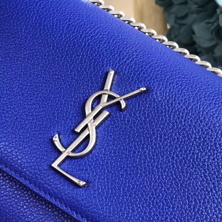 Yves Saint Laurent Leather Cross-body Shoulder Bag Y8005 Blue