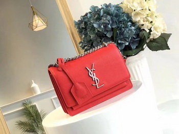 Yves Saint Laurent Leather Cross-body Shoulder Bag Y8005 Red