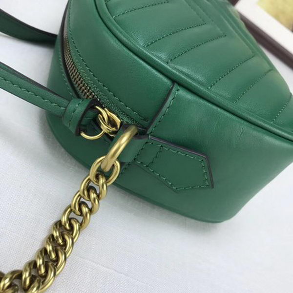 Gucci GG Marmont Matelasse Leather Shoulder Bag 447632 Green