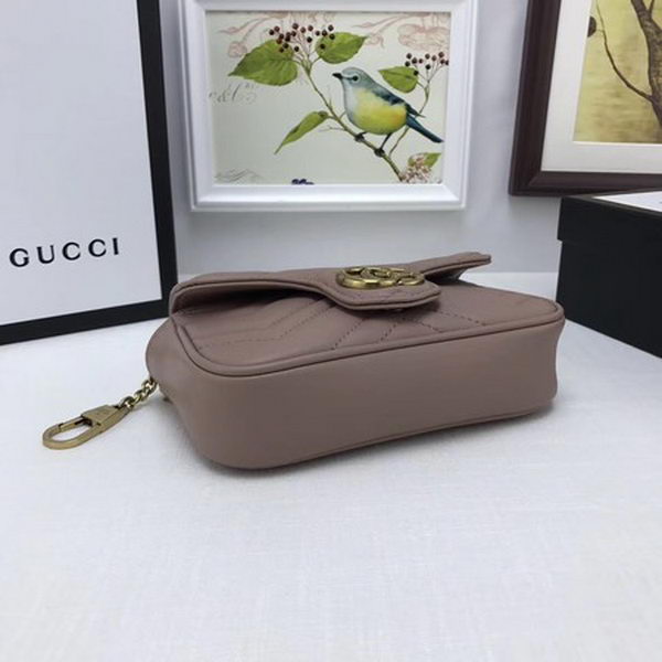 Gucci GG Marmont Matelasse Leather Super Mini Bag 476433 Pink