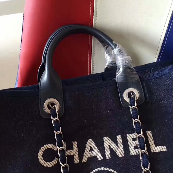 Chanel Deauville Tote Bag Original Canvas Leather A68047-7