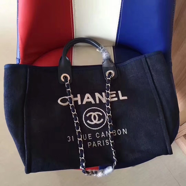 Chanel Deauville Tote Bag Original Canvas Leather A68047-7