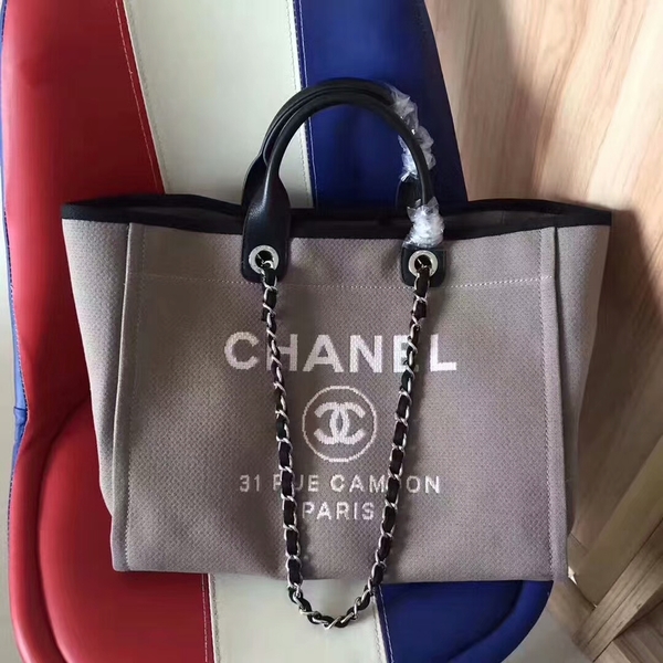 Chanel Deauville Tote Bag Original Canvas Leather A68047-9