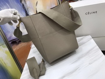 CELINE Sangle Seau Bag in Calfskin Leather C3369 Apricot