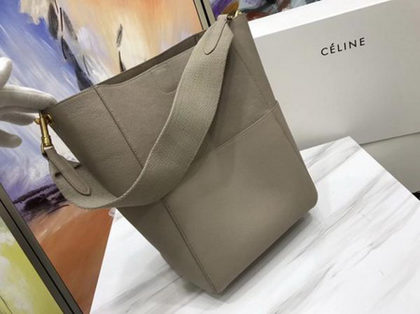 CELINE Sangle Seau Bag in Calfskin Leather C3369 Apricot