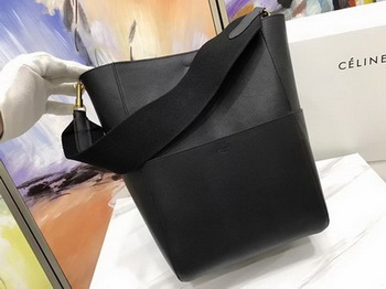 CELINE Sangle Seau Bag in Calfskin Leather C3369 Black