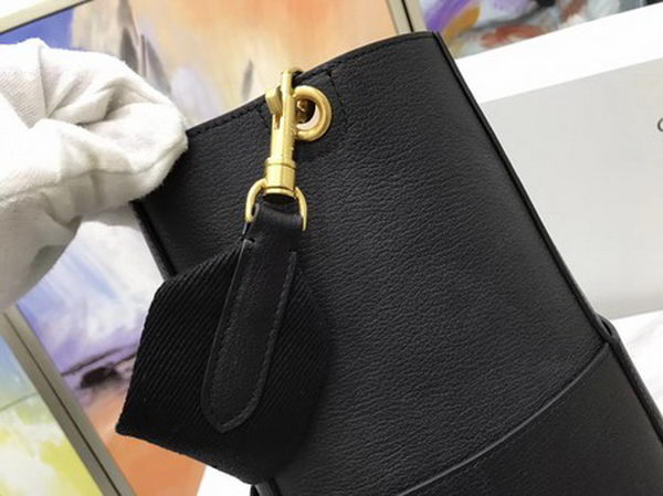 CELINE Sangle Seau Bag in Calfskin Leather C3369 Black