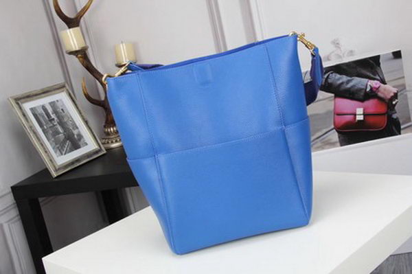 CELINE Sangle Seau Bag in Calfskin Leather C3369 Blue