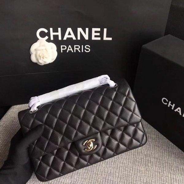 Chanel 2.55 Series Flap Bags Black Original Deerskin A1112 Silver