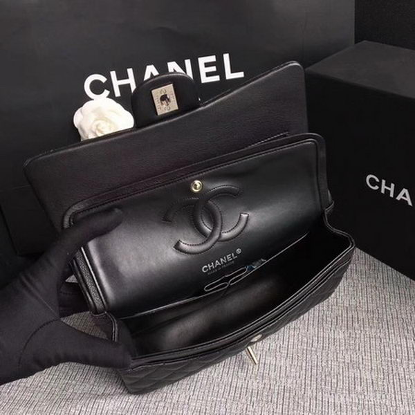 Chanel 2.55 Series Flap Bags Black Original Deerskin A1112 Silver