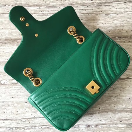 Gucci GG Marmont Matelasse Leather Shoulder Bag 443497 Green