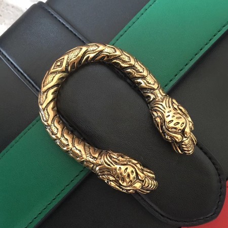 Gucci Dionysus Leather Top Handle Bag 448075 Black&Green&Red