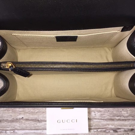 Gucci Dionysus Leather Top Handle Bag 448075 Black&Green&Red