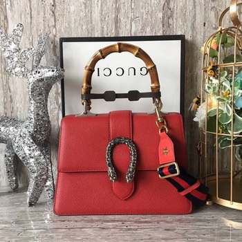 Gucci Dionysus Leather Top Handle Bag 448075 Red