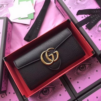 Gucci GG Marmont Matelasse Leather Wallet 400586 Black