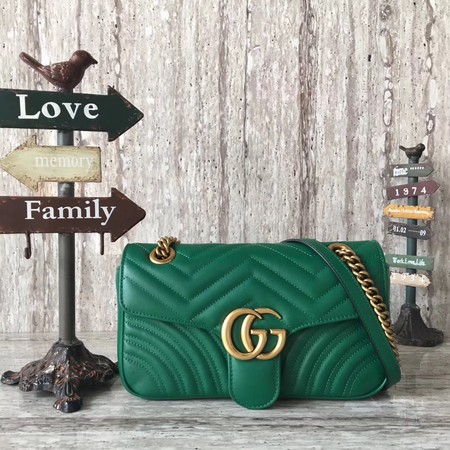 Gucci Now GG Marmont Matelasse Shoulder Bag 443496 Green