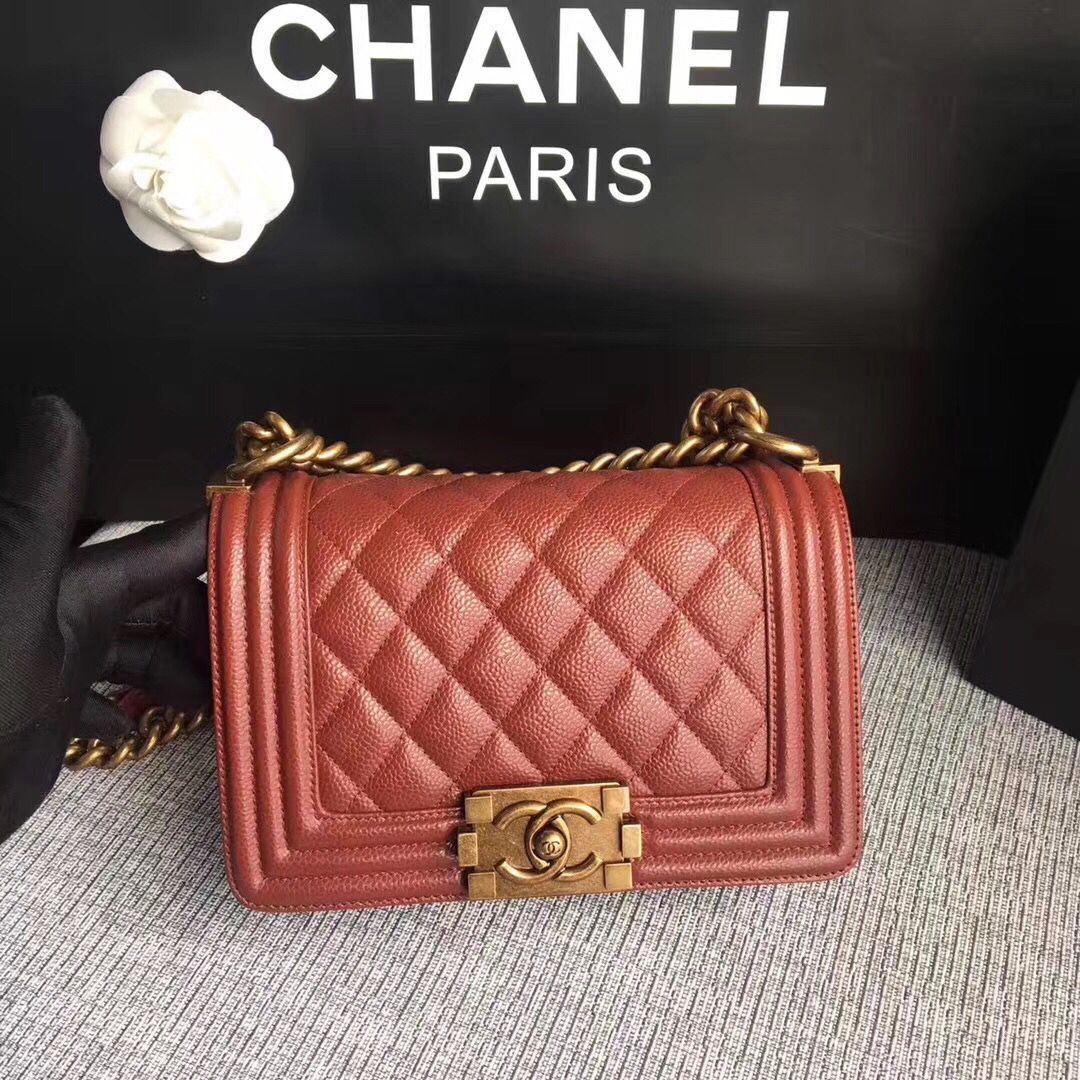 Boy Chanel Flap Bag Original Leather A67086 Red