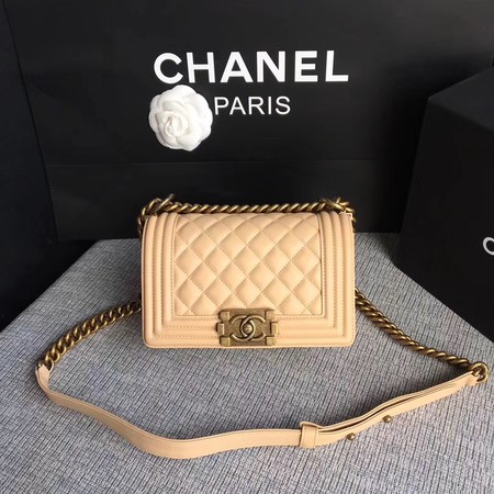 Boy Chanel Flap Shoulder Bag Sheepskin Leather A67085 Apricot