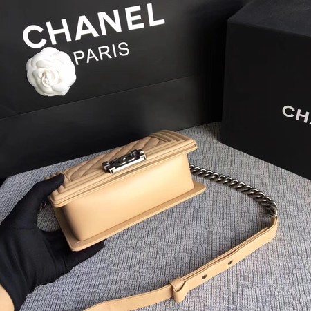 Boy Chanel Flap Shoulder Bag Sheepskin Leather A67085 Apricot