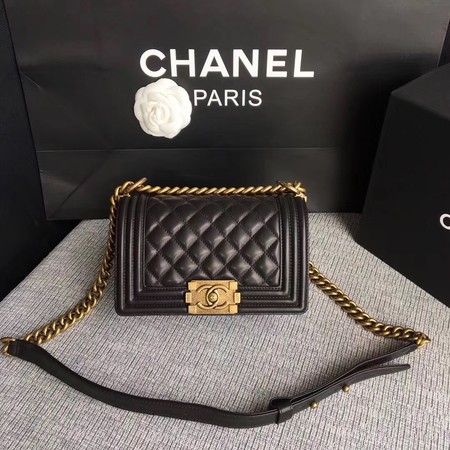 Boy Chanel Flap Shoulder Bag Sheepskin Leather A67085 Black