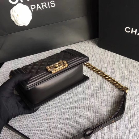 Boy Chanel Flap Shoulder Bag Sheepskin Leather A67085 Black