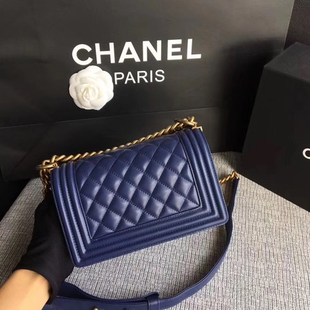 Boy Chanel Flap Shoulder Bag Sheepskin Leather A67085 Blue