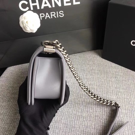 Boy Chanel Flap Shoulder Bag Sheepskin Leather A67085 Grey