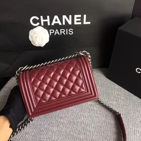 Boy Chanel Flap Shoulder Bag Sheepskin Leather A67085 Wine