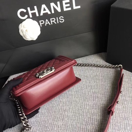 Boy Chanel Flap Shoulder Bag Sheepskin Leather A67085 Wine