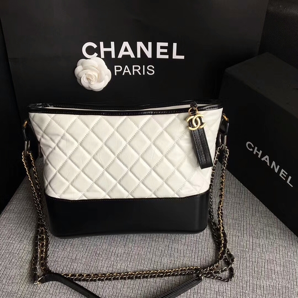 Chanel Gabrielle Shoulder Bag Original Calfskin Leather A93842 Black&White