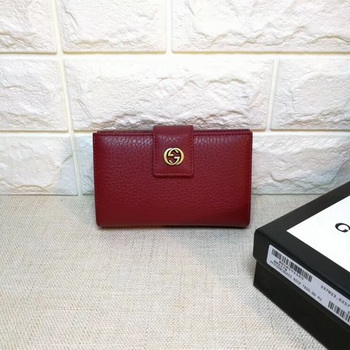 Gucci Calfskin Lether Wallet 337023 Wine