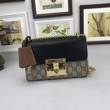 Gucci Padlock GG Supreme Shoulder Bags 409487 Black