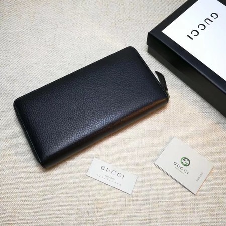 Gucci Leather Zip Around Wallet 456117 Black